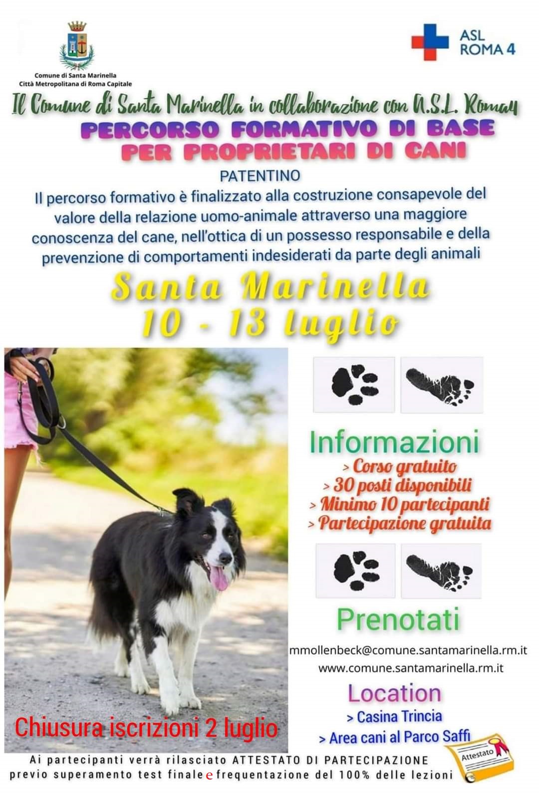 PERCORSO FORMATIVO DI BASE PER PROPRIETARI DI CANI